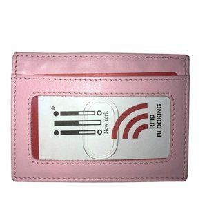 ILI NEW NWT baby BARBIE pink 100% Genuine Leather card holder mini walle…